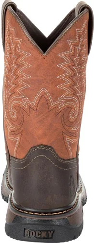 Vista 4 de Rocky Botas Ride FLX Western para niños, Marrón, talla única