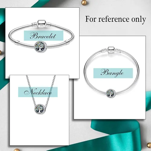 Vista 6 de QeenseKc Dije de círculo de la vida familiar para siempre árbol de la vida para pulsera Pandora
