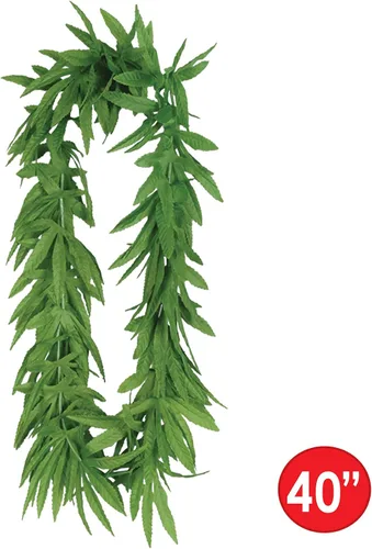 Vista 2 de Beistle Leis de hoja de helecho tropical de 6 piezas para recuerdos de fiesta hawaianos Luau, tema 420, accesorios de cabina de fotos de los años
