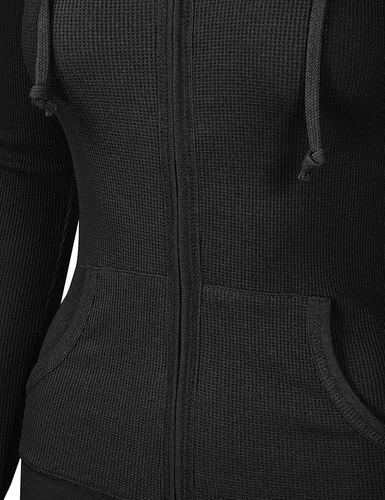Vista 2 de OLLIE ARNES Sudadera térmica larga con capucha y cremallera para mujer.