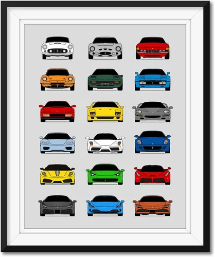 Vista 18 de Custom Car Posters Póster hecho a mano compatible con Mercedes-Benz Impresión de Evolución Arte de Pared Decoración Mejor de las Generaciones