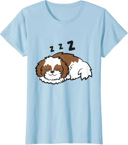 Vista 17 de Camiseta Tired Shih Tzu Dog Cute Sleeping Shih Tzu, Blanco