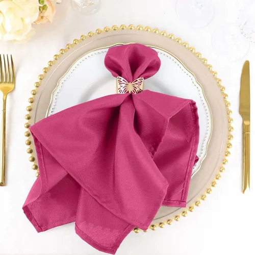 Vista 14 de Efavormart - Juego de 25 servilletas de tela de alta calidad, 20 x 20 pulgadas, color rosa, sin costuras, mantel de lino lavable con bordes