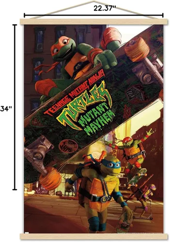 Vista 7 de Trends International Teenage Mutant Ninja Turtles: Mutant Mayhem - Póster de pared de una hoja, 22.37 x 34.00 pulgadas, paquete de impresión premium