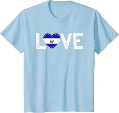 Vista 12 de Camiseta de regalo con la bandera de El Salvador LOVE, Negro, S