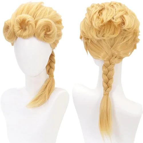 Vista 14 de Peluca de cosplay de pelo corto rizado negro para adultos, pelucas de Halloween para mujeres y hombres