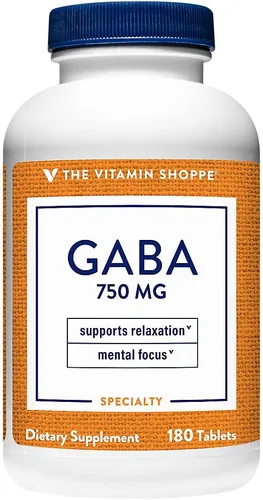 Vista 4 de The Vitamin Shoppe GABA 750MG (ácido gamma-aminobutírico), apoya la relajación, una vez al día (90 tabletas)