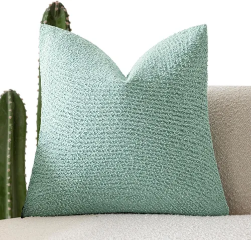 Vista 34 de Foindtower Fundas de almohada decorativas con textura de boucle, fundas de almohada sólidas, neutrales, suaves y acogedoras para silla, sofá
