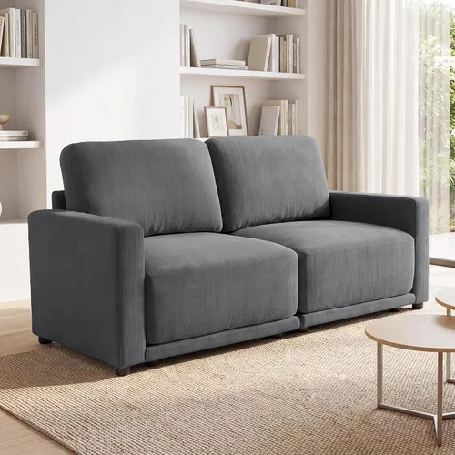 Vista 20 de Sofá modular pequeño de 78 pulgadas, sofá biplaza modular de 2 asientos para espacios pequeños, juego de sofá moderno de tela de felpilla para sala