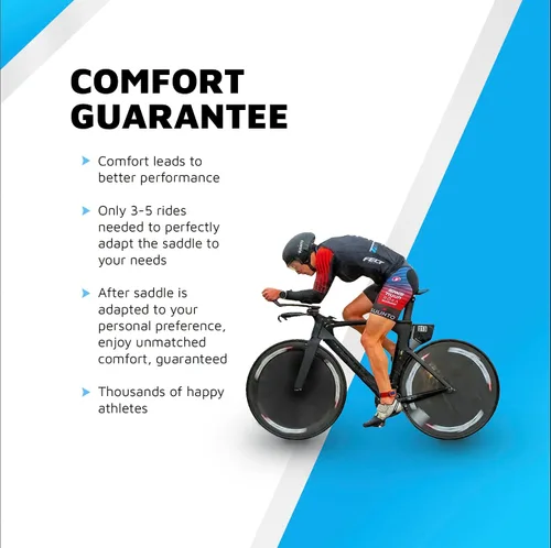 Vista 7 de BiSaddle SRT 2.0 - Sillín de bicicleta ajustable sin nariz con rieles de titanio, ajuste personalizado, cómodo, negro con detalles grises