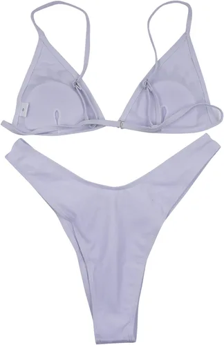 Vista 85 de AIBEARTY Traje de baño de dos piezas con estampado de calaveras para mujer, conjunto de bikini triangular de corte alto para fiesta, festival