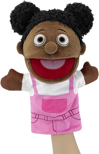 Vista 11 de Marionetas de mano familiares, Marionetas para niños para representar a los miembros de la familia 34 cm Marionetas multiétnicas de peluche suaves