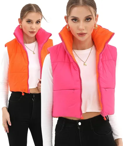 Vista 2 de Xeoxarel Chaleco acolchado corto con bolsillos para mujer (XS-XXL)