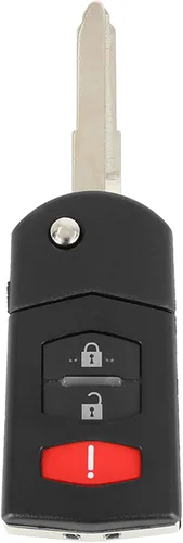 Vista 8 de X AUTOHAUX Nuevo reemplazo del coche llavero remoto llavero Shell caso BGBX1T478 para Mazda 2 3 5 Cx-7 Cx-9 3 teclas botón negro