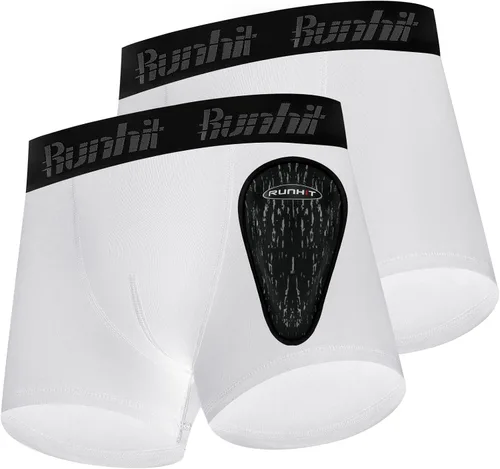 Vista 12 de Runhit Calzoncillos de compresión para niños con copa de béisbol para niños, con copa atlética protectora suave