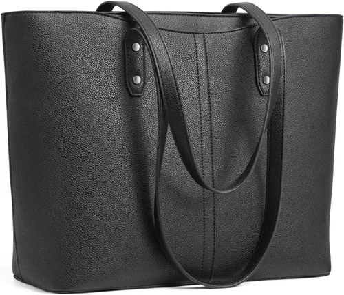 Vista 11 de S-ZONE Bolsa de mano para mujer, bolsos de trabajo, bolsos de mano, correa Café