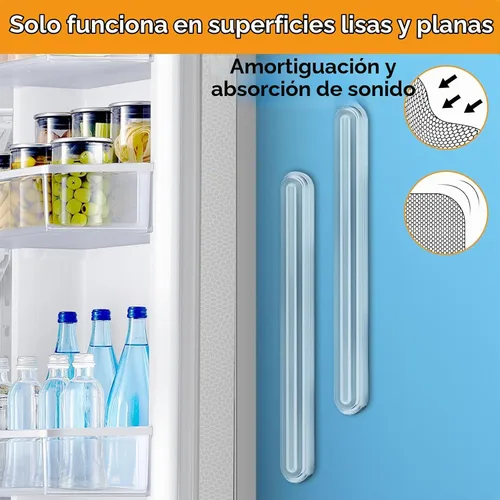 Vista 2 de 4 piezas de topes largos para muebles - Protectores de pared, tope de puerta de refrigerador, 5.5x0.7x0.2 pulgadas
