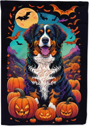 Vista 17 de Caroline's Treasures DAC1466GF - Bandera decorativa para jardín de Halloween de Affenpinscher Witchy para jardín, decoración para patio exterior