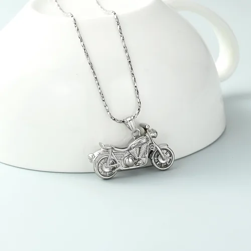Vista 9 de Imrsanl Joyería de cremación para cenizas, motocicleta, automóvil pequeño, collar de urna de tractor para cenizas para hombres, recuerdo