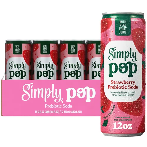Vista 9 de Simply POP Soda Prebiótica Ponche Cítrico en Latas, 12 fl oz, Paquete de 12