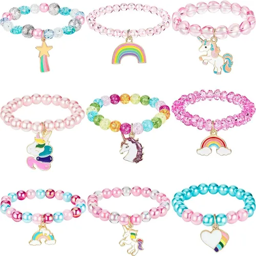 Vista 7 de Hicarer - 9 pulseras de unicornio para niñas, adolescentes, niños