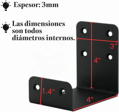 Vista 2 de Soportes de repisa resistentes, soporte flotante para chimenea, soporte de repisa estilo viga en forma de U (2 paquetes). (4 x 4 x 3)
