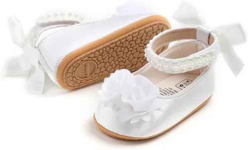 Vista 23 de Zapatos de vestir florales Mary Jane para bebé niña 01 Blanco
