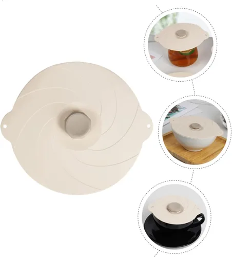 Vista 7 de Hemoton Tapa de tazón a prueba de fugas, cubierta de silicona reutilizable universal para almacenamiento de alimentos, fácil de limpiar