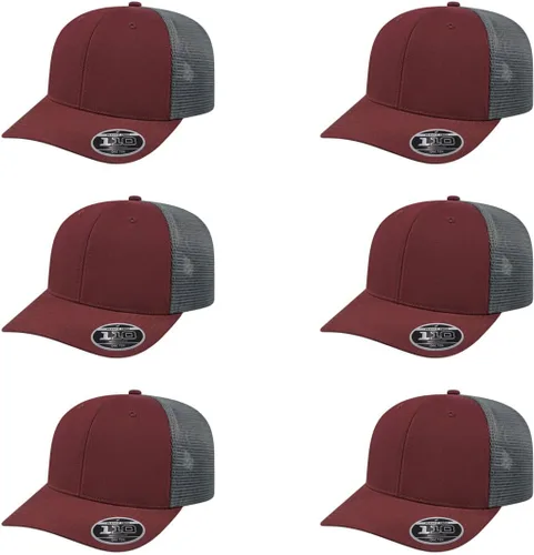 Vista 137 de Cap America i8502 Flexfit 110 Premium - Gorra de camionero de perfil medio con 6 paneles de malla trasera con protección UV y cierre ajustable