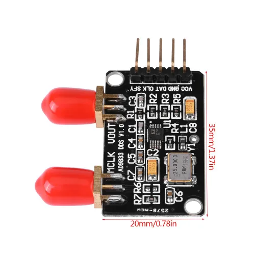 Vista 2 de Hilitand Módulo generador AD9833 DDS 0 MHz a 12,5 MHz/triángulo/potencia sinusoidal 2.3V a 5.5V