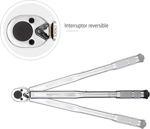 Vista 6 de Amazon Basics llave dinamométrica de clic de 1/2 pulgada, 20-150 pies-libras, 27.1-203.5 Nm