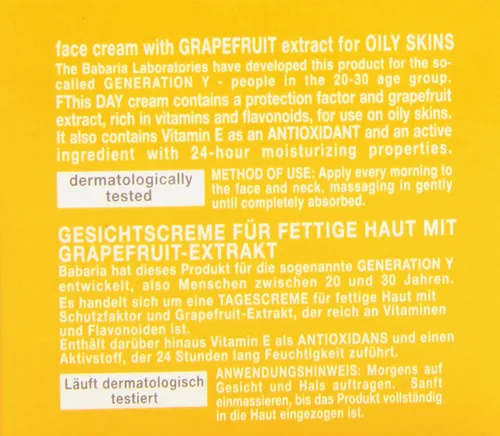 Vista 5 de Babaria Crema facial de pomelo para piel grasa joven 1.7 fl oz