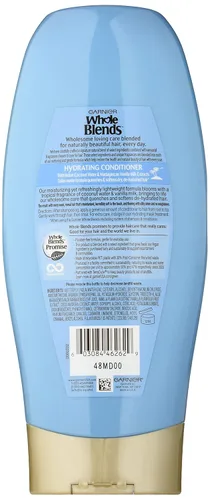 Vista 2 de Garnier Acondicionador Whole Blends con agua de coco y extractos de leche de vainilla, 22 onzas líquidas