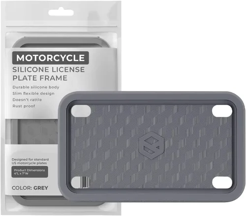 Vista 12 de Rightcar Solutions Marco de matrícula de motocicleta de silicona de alta calidad, a prueba de óxido, a prueba de sonajeros, resistente a la Azul
