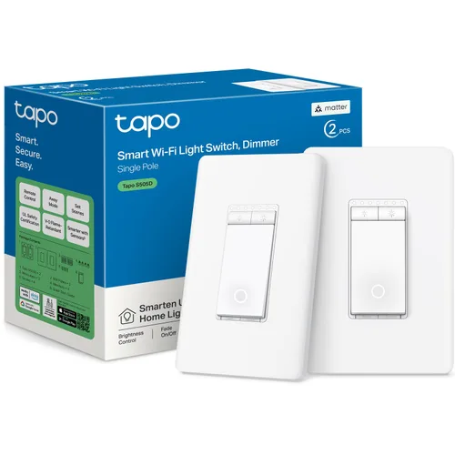 Vista 10 de TP-Link Tapo Matter - Interruptor de atenuación inteligente: control de voz con Siri, Alexa y Google Assistant, certificado UL, temporizador