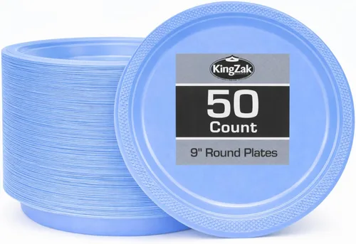 Vista 29 de Hanna K. Signature - Platos de plástico negro para fiesta, platos desechables de 7 pulgadas, 50 unidades, suministros de fiesta para aperitivos