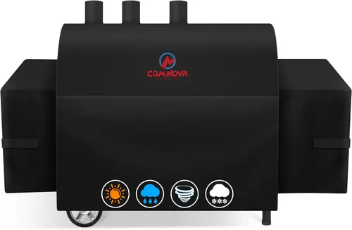 Vista 17 de Comnova Cubierta de Parrilla para Char Griller de 3 Quemadores de Combustible Dual – Cubierta de Ahumador 600D para Char Griller, Cubierta