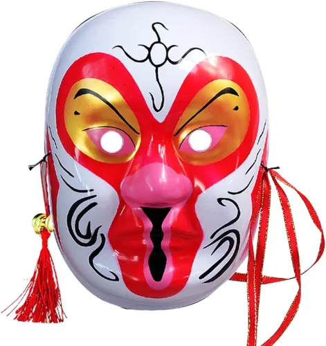 Vista 5 de Máscara de la ópera de Beijing, máscara de cosplay, disfraz de Halloween, accesorios para fiestas