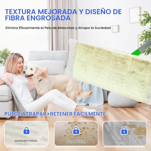 Vista 3 de Juego de 60 paños 2 en 1 para trapeador seco y húmedo para trapeador