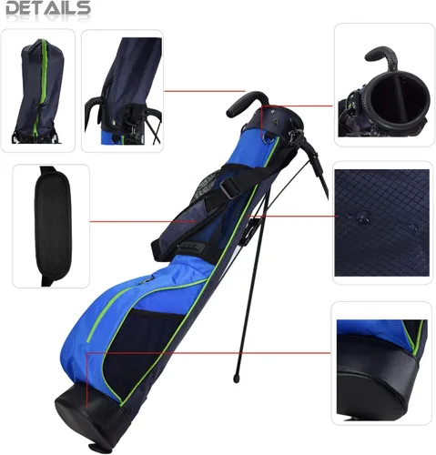 Vista 3 de Bolsa de golf ligera para el domingo de minigolf con cubierta para la lluvia y correa acolchada extraíble para el hombro, 2 opciones