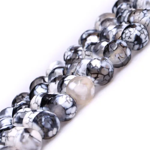 Vista 5 de Cuentas sueltas, gemas de ágata redondas facetadas naturales para realizar joyería a mano en grandes cantidades, bricolaje. Una tira: 15 pulgadas