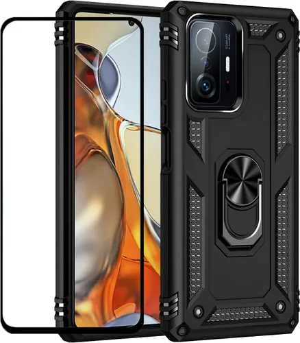 Vista 42 de Funda para Xiaomi POCO X3 NFC /X3 Pro con protector de pantalla, armadura de protección militar híbrida resistente a prueba de golpes, funda Negro