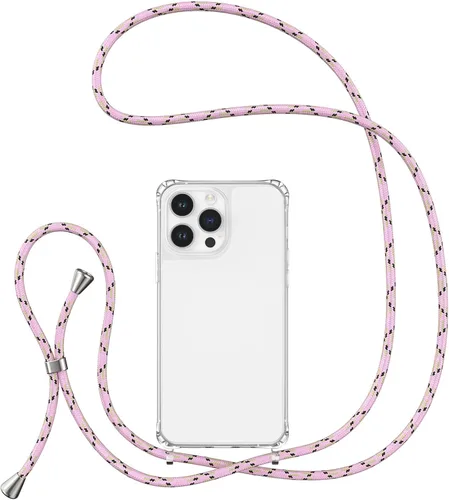 Vista 22 de UEEBAI Funda de teléfono con cordón cruzado para iPhone 14 de 6.1 pulgadas, funda de silicona con correa ajustable para collar, correa suave