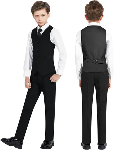 Vista 3 de Almighty Magic Trajes formales para niño, 5 piezas, conjunto de traje de vestir con anillo