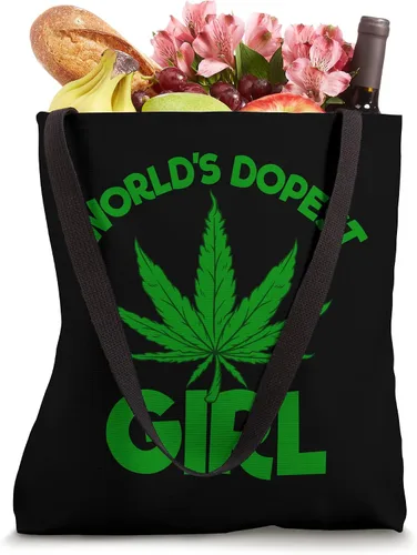 Vista 4 de Worlds Dopest Girl Weed Marihuana Smoking - Bolsa de mano para mujer Blanco