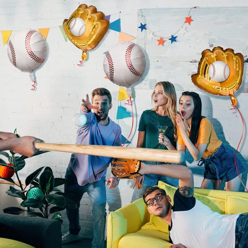 Vista 5 de Skylety - 8 globos de béisbol para decoración de fiesta de cumpleaños