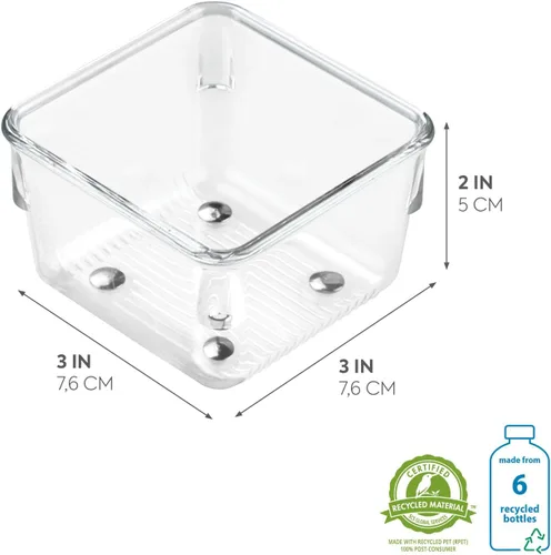 Vista 3 de InterDesign Linus organizador de utensilios para cajones de cocina Linus, Plástico, Transparente, paquete de de 1