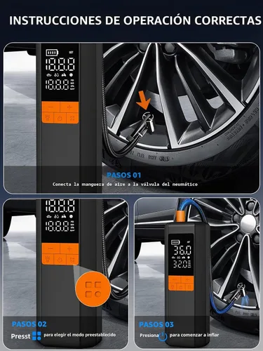 Vista 7 de Compresor de aire portátil para inflador de neumáticos, bomba de aire 5 veces más rápida para neumáticos de automóvil, bomba de neumáticos
