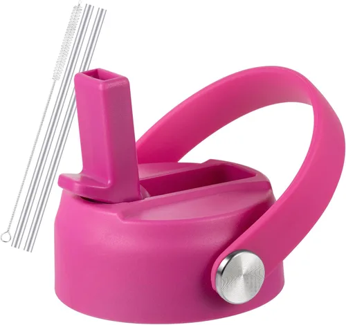 Vista 22 de Tapa de popote RRegeny para Hidromatraz de Boca Ancha 32 40 oz, Tapas con asa flexible compatible con Hidromatraz, Tapa deportiva de repuesto