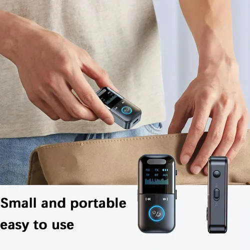 Vista 7 de Adaptador auxiliar Bluetooth 5.4 para automóvil, transmisor receptor Bluetooth 2 en 1 para automóvil con pantalla de visualización, adecuado